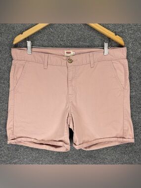 Levi’s Shorts Men’s 34 * Salmon Pink Chino 100% Cotton Canvas Cuffed 5” Inseam
